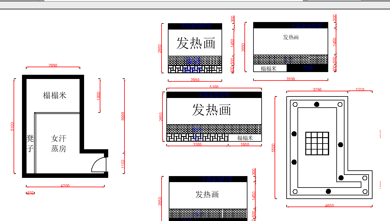 家用汗蒸房cad圖紙